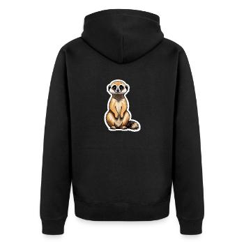 Suricate Illustration Mignonne - Veste à capuche bio Premium Unisexe - noir - Dos - Nico (187cm)