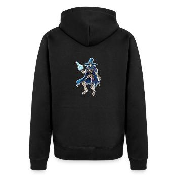 Skeleton magician fantasy illustration - Unisex Premium Organic Zip Hoodie - black - Back - Nico (187cm)