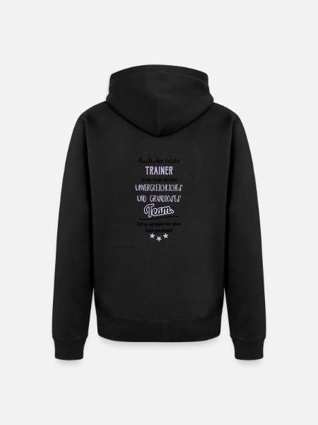 Bester Trainer Tasse - Unisex Premium Bio Zip Hoodie - Schwarz