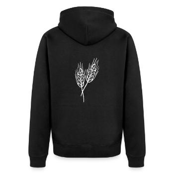 Wheat Illustration Bread Baker Gift Idea - Unisex Premium Organic Zip Hoodie - black - Back - Nico (187cm)