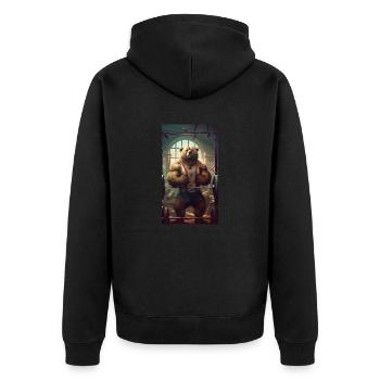 Formation - Veste à capuche bio Premium Unisexe - noir - Dos - Nico (187cm)