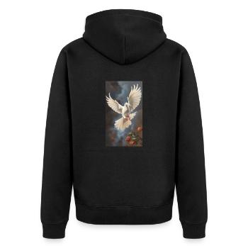 Colombe de la paix - Veste à capuche bio Premium Unisexe - noir - Dos - Nico (187cm)