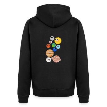 Planètes mignonnes - Veste à capuche bio Premium Unisexe - noir - Dos - Nico (187cm)