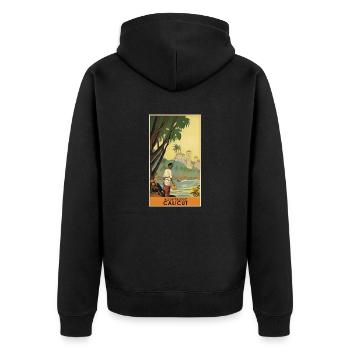 Affiche vintage classique de Calicut - Veste à capuche bio Premium Unisexe - noir - Dos - Nico (187cm)