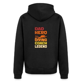 Dad Hero Diving Coach Legend Funny Diving Dad 2024 - Veste à capuche bio Premium Unisexe - noir - Dos - Nico (187cm)