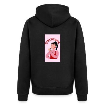 Le pouvoir des filles - Veste à capuche bio Premium Unisexe - noir - Dos - Nico (187cm)
