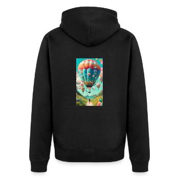 Ballon-Ballon - Unisex Premium Bio Zip Hoodie - Schwarz - Hinten - Nico (187cm)