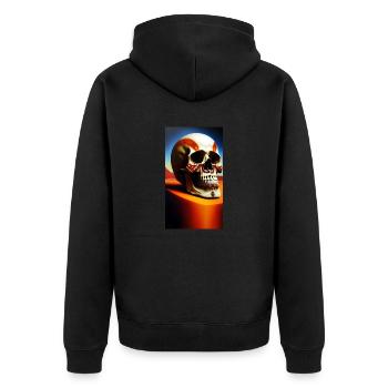 Mexiko Schädel - Unisex Premium Bio Zip Hoodie - Schwarz - Hinten - Nico (187cm)