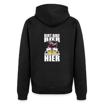 Drôle de dicton : La bière pour motocross, c’est pourquoi je suis ici - Veste à capuche bio Premium Unisexe - noir - Dos - Nico (187cm)