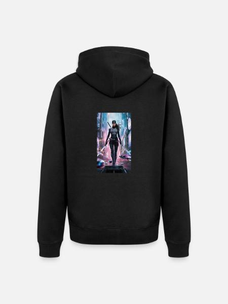 Ninja Superhero - Unisex Premium Organic Zip Hoodie - black