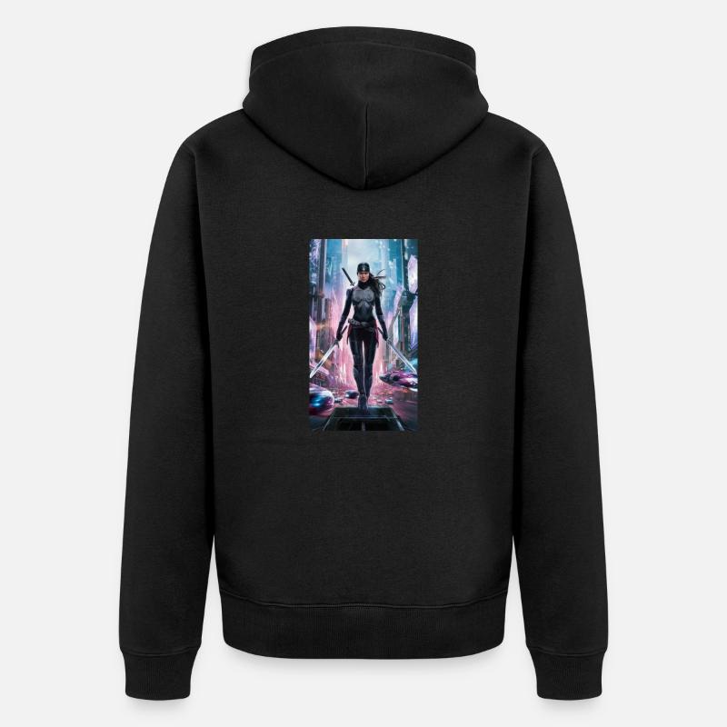 Super-héros ninja - Veste à capuche bio Premium Unisexe - noir