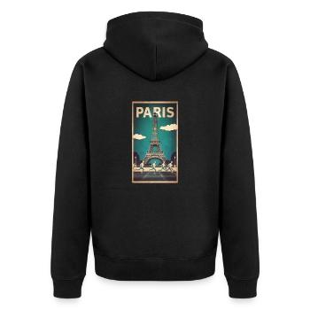 Paris | France | Sports Competition | 2024 | - Unisex Premium Organic Zip Hoodie - black - Back - Nico (187cm)