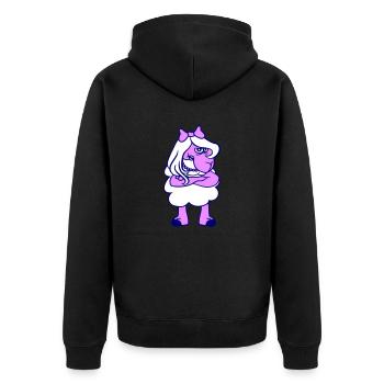 mouton offensé fille femme bras croisés - Veste à capuche bio Premium Unisexe - noir - Dos - Nico (187cm)