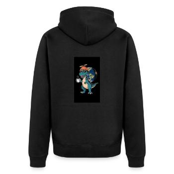 Dinosaure sur terre - Veste à capuche bio Premium Unisexe - noir - Dos - Nico (187cm)