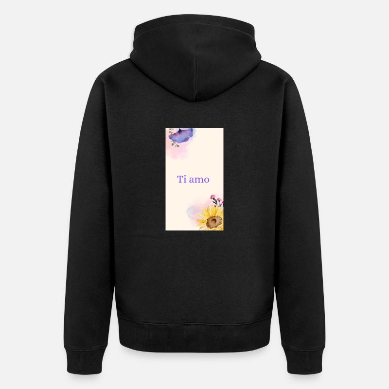 Je t’aime violet - Veste à capuche bio Premium Unisexe - noir