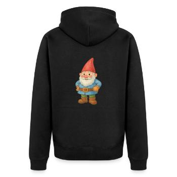 gartenzwerg - Unisex Premium Bio Zip Hoodie - Schwarz - Hinten - Nico (187cm)