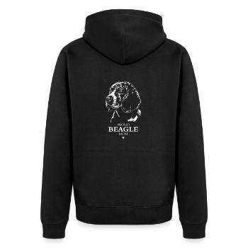 Beagle Mom Hunde Hund Wilsigns - Unisex Premium Bio Zip Hoodie - Schwarz - Hinten - Nico (187cm)
