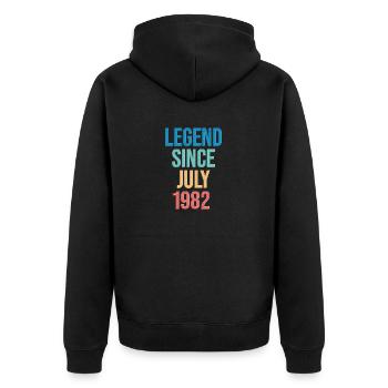 Juli 1982 - 40. Geburtstag Geschenk. Awesome. - Unisex Premium Bio Zip Hoodie - Schwarz - Hinten - Nico (187cm)