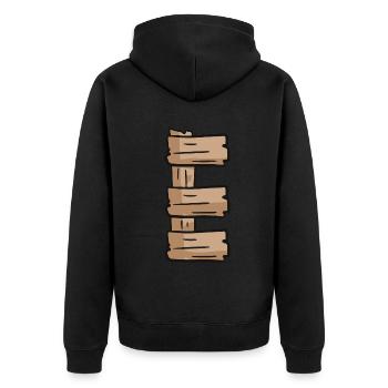 Buchstabe E Holz Holzbuchstabe Name - Unisex Premium Bio Zip Hoodie - Schwarz - Hinten - Nico (187cm)