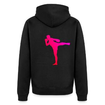 Thai Boxing Thai Boxing Muay Thai Thai Boxer - Unisex Premium Organic Zip Hoodie - black - Back - Nico (187cm)