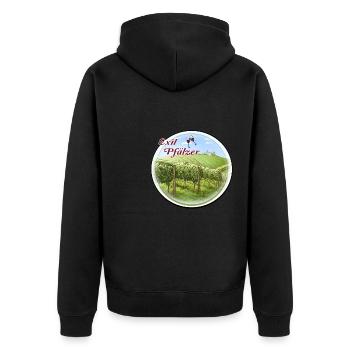 Lustiges Exilpfälzer Pälzer Pfälzer Pfalz Mundart - Unisex Premium Bio Zip Hoodie - Schwarz - Hinten - Nico (187cm)