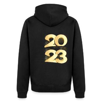 Joyeux Nouvel An 2023 Réveillon du Nouvel An Noël - Veste à capuche bio Premium Unisexe - noir - Dos - Nico (187cm)