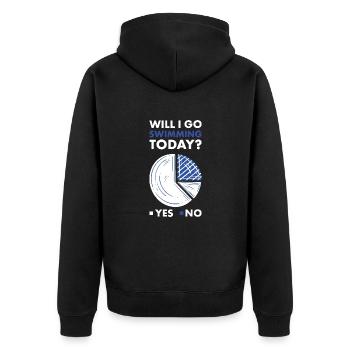 Sport Will I Go Swimming Today Swimming - Unisex Premium Bio Zip Hoodie - Schwarz - Hinten - Nico (187cm)