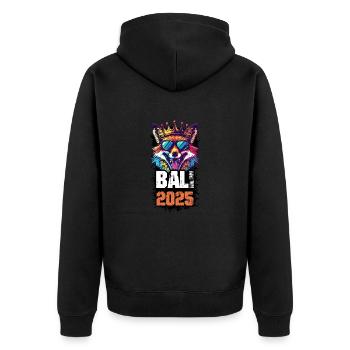 Bali 2025 Urlaub Fuchs - Unisex Premium Bio Zip Hoodie - Schwarz - Hinten - Nico (187cm)