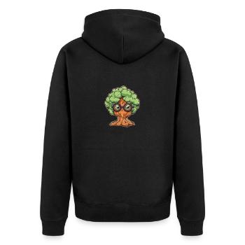 Tree with glasses - Unisex Premium Organic Zip Hoodie - black - Back - Nico (187cm)