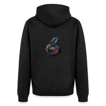 TRES BEAU LAPIN - Veste à capuche bio Premium Unisexe - noir - Dos - Nico (187cm)