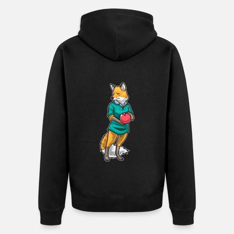 Fuchs Bowling Bowlingkugel - Unisex Premium Bio Zip Hoodie - Schwarz