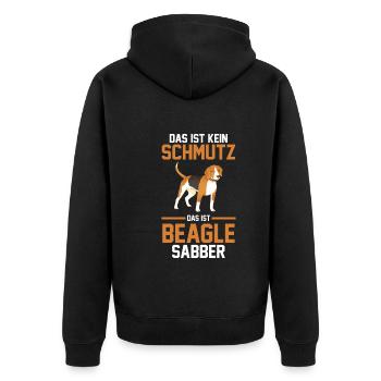 Dog Beagle - Unisex Premium Organic Zip Hoodie - black - Back - Nico (187cm)
