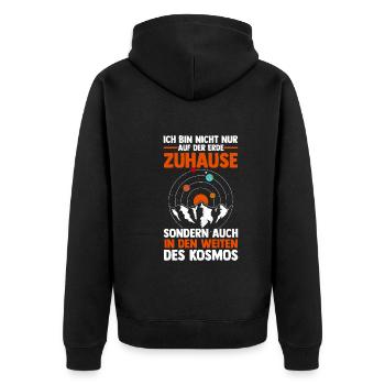 Astrologie Astrologe Astronaut Universum Weltraum - Unisex Premium Bio Zip Hoodie - Schwarz - Hinten - Nico (187cm)
