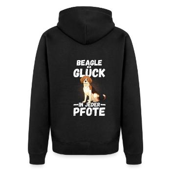 Dog Beagle - Unisex Premium Organic Zip Hoodie - black - Back - Nico (187cm)