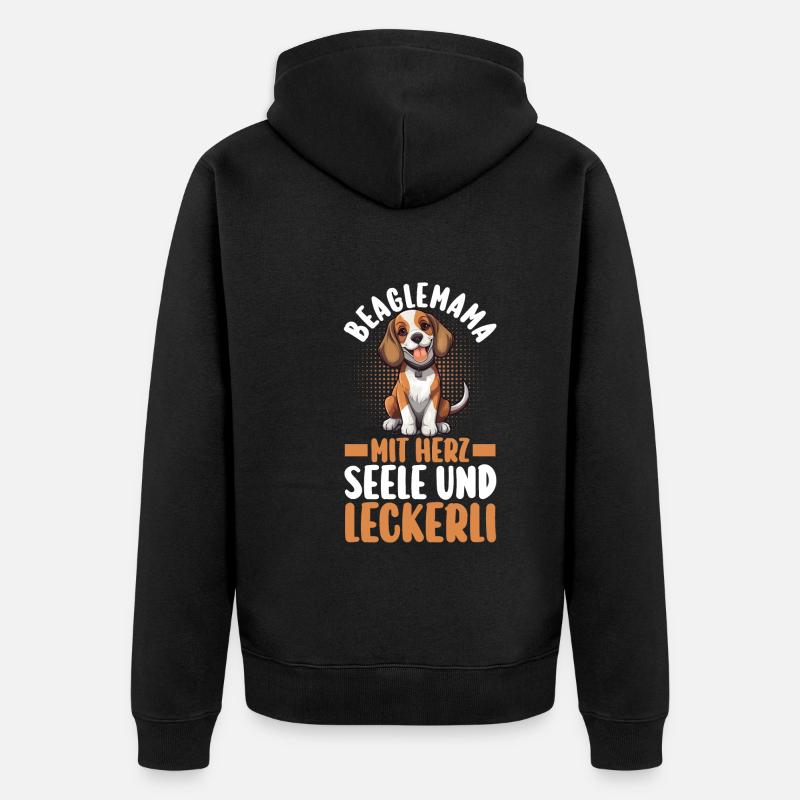 Chien Maman Beaglemama Mère Beagle - Veste à capuche bio Premium Unisexe - noir