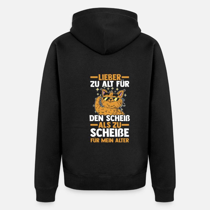 Trop vieux pour cette merde - Veste à capuche bio Premium Unisexe - noir