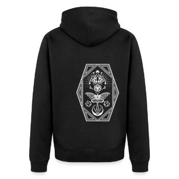 carte de sort papillon de nuit - Veste à capuche bio Premium Unisexe - noir - Dos - Nico (187cm)