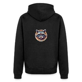 Waschbär Sonnenbrille Schupp Ringelschwanz - Unisex Premium Bio Zip Hoodie - Schwarz - Hinten - Nico (187cm)