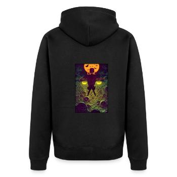 Squelette Crâne Épouvantail Citrouille Rose - Veste à capuche bio Premium Unisexe - noir - Dos - Nico (187cm)