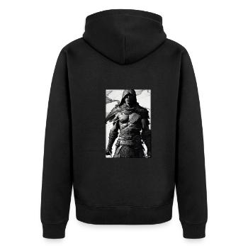 Warrior Sword Vintage Noir Blanc 2 - Veste à capuche bio Premium Unisexe - noir - Dos - Nico (187cm)