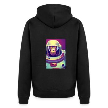 Monkey Animal Astronaut Space Space Universe 8 - Unisex Premium Organic Zip Hoodie - black - Back - Nico (187cm)