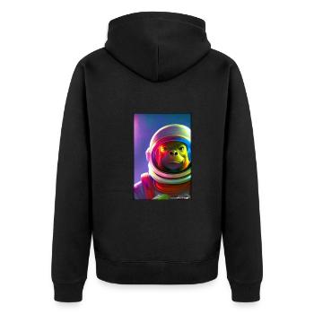 Singe Animal Astronaute Espace Univers 6 - Veste à capuche bio Premium Unisexe - noir - Dos - Nico (187cm)