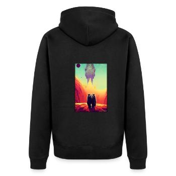 Bear Grizzly Bear Brown Bear Predator Wildlife Forest 3 - Unisex Premium Organic Zip Hoodie - black - Back - Nico (187cm)