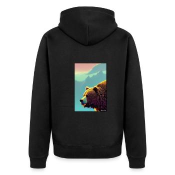 Bear Grizzly Bear Brown Bear Predator Wildlife Forest 4 - Unisex Premium Organic Zip Hoodie - black - Back - Nico (187cm)