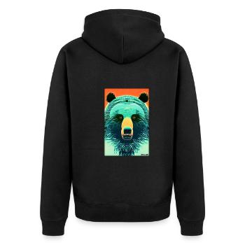 Bear Grizzly Bear Brown Bear Predator Wildlife Forest 6 - Unisex Premium Organic Zip Hoodie - black - Back - Nico (187cm)