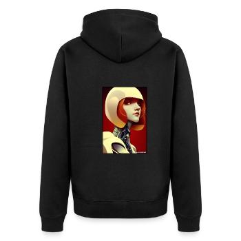 Robot Woman Future Cyborg Machine Technology - Unisex Premium Organic Zip Hoodie - black - Back - Nico (187cm)