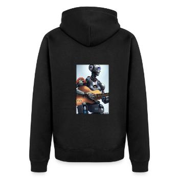 Robot Guitare Guitariste Future Musicien - Veste à capuche bio Premium Unisexe - noir - Dos - Nico (187cm)