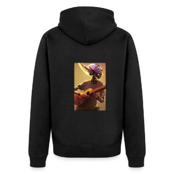 Robot Guitar Guitarist Future Music Musician - Unisex Premium Organic Zip Hoodie - black - Back - Nico (187cm)