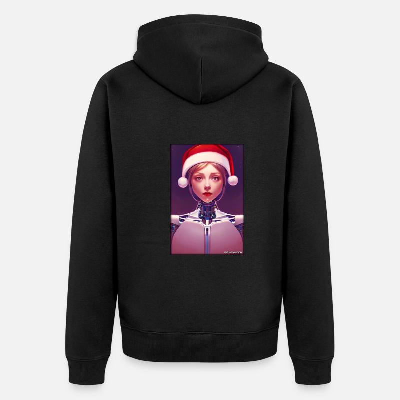 Robots Noël Future Technology Science - Veste à capuche bio Premium Unisexe - noir