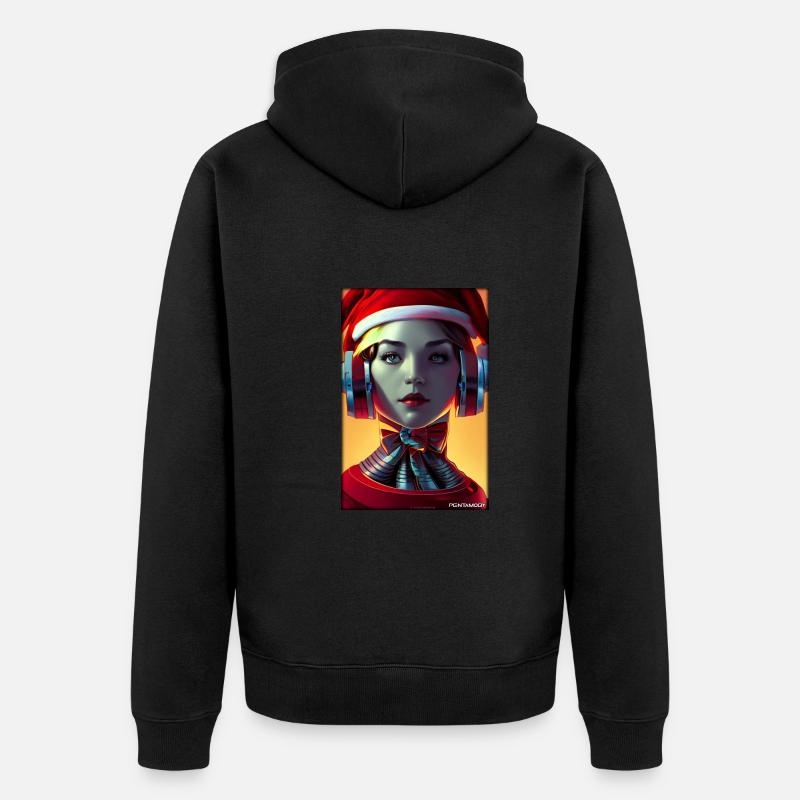 Robots Noël Future Technology Science - Veste à capuche bio Premium Unisexe - noir